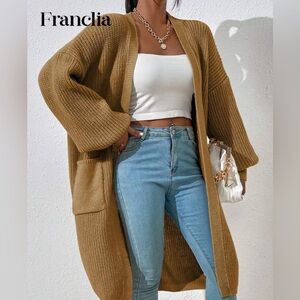 Women's Tan Sweater Cardigan